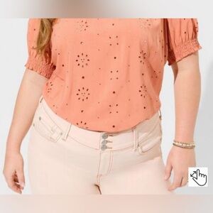 Abbey Challis Eyelet Back Cutout Top
